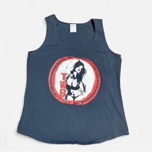 Vintage Y2K Graphic Tank Top Early 2000s Print Port & Company Size  L